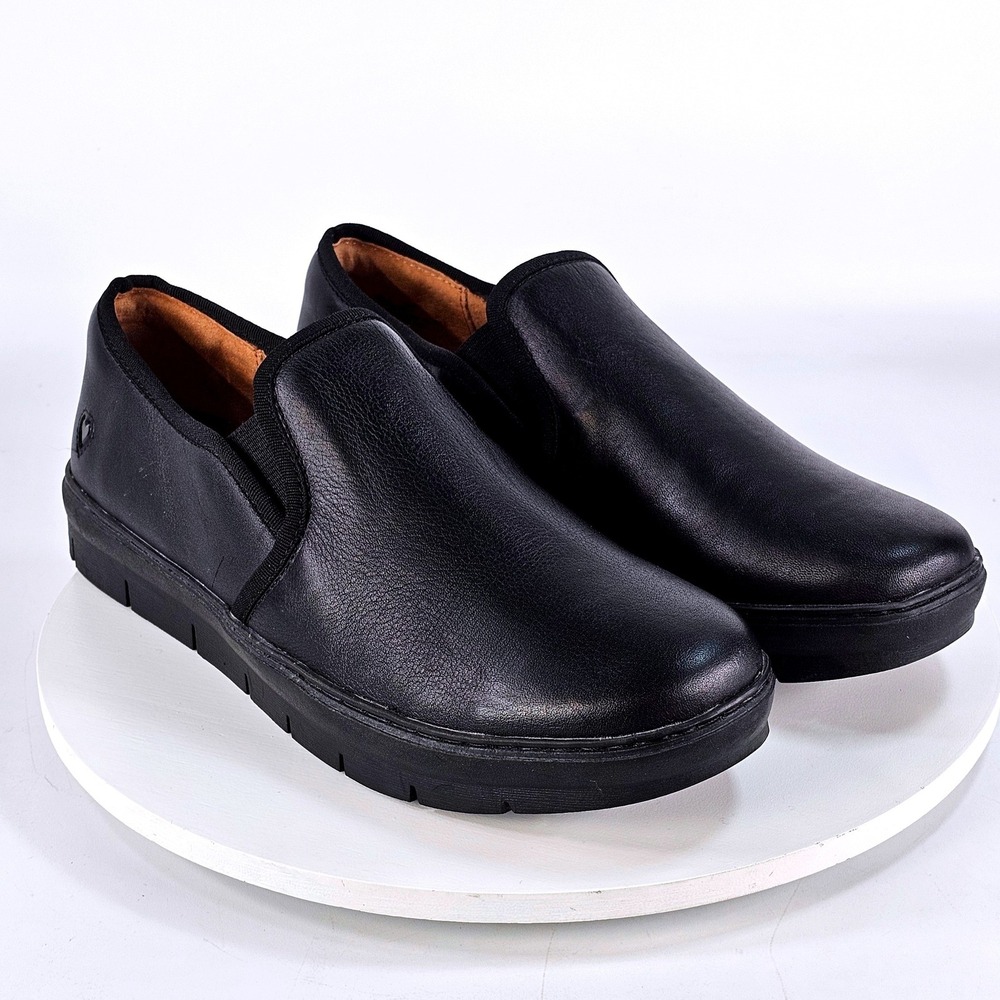 Nurse Mates Adela Black Leather Slip On Professional Shoes 259601 Womens 9.5 M